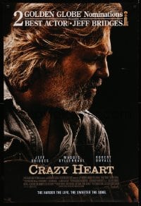 3w213 CRAZY HEART style A int'l DS 1sh '09 great image of country music singer Jeff Bridges!