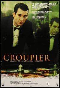 3w219 CROUPIER 1sh '99 cool image of Clive Owen, casino gambling, roulette wheel!