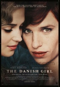 3w228 DANISH GIRL advance DS 1sh '15 image of Alicia Vikander, transgender Eddie Redmayne!