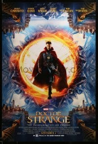 3w255 DOCTOR STRANGE advance DS 1sh '16 sci-fi image of Benedict Cumberbatch in the title role!