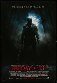 3w323 FRIDAY THE 13th int'l advance DS 1sh '09 cool full-length image of Jason Voorhees!