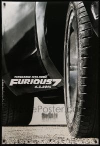 3w330 FURIOUS 7 teaser DS 1sh '15 Jason Statham, Dwayne Johnson, Vin Diesel, close up image of car!