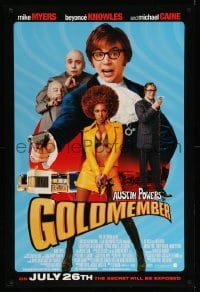 3w343 GOLDMEMBER advance DS 1sh '02 Mike Myers as Austin Powers, Michael Caine, Beyonce Knowles!