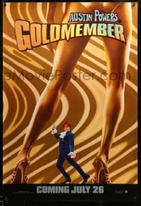 3w344 GOLDMEMBER foil teaser DS 1sh '02 Mike Myers as Austin Powers between sexy legs!