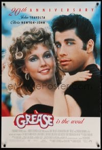 3w356 GREASE 1sh R98 John Travolta & Olivia Newton-John in a most classic musical!