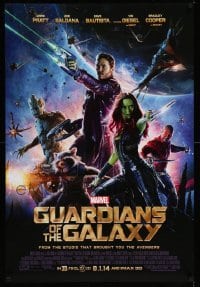 3w365 GUARDIANS OF THE GALAXY advance DS 1sh '14 Zoe Saldana, Marvel Comics sci-fi!