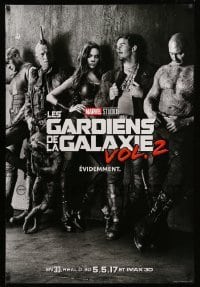 3w366 GUARDIANS OF THE GALAXY VOL. 2 int'l French language teaser DS 1sh '17 different cast image!