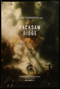 3w369 HACKSAW RIDGE teaser DS 1sh '16 Andrew Garfield as PFC Desmond Doss, directed by Mel Gibson!