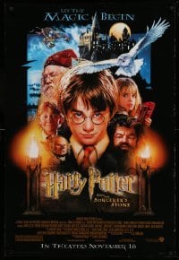 3w377 HARRY POTTER & THE PHILOSOPHER'S STONE advance DS 1sh '01 Drew Struzan art, Sorcerer's Stone!