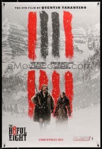 3w380 HATEFUL EIGHT teaser DS 1sh '15 great image of Kurt Russell and Jennifer Jason Leigh!