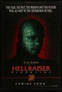 3w388 HELLRAISER: BLOODLINE teaser DS 1sh '96 Clive Barker, Pinhead at the crossroads of hell!