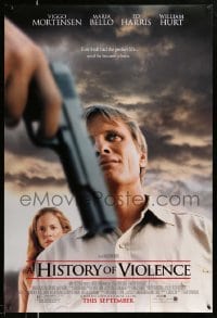 3w396 HISTORY OF VIOLENCE advance DS 1sh '05 David Cronenberg, Viggo Mortensen, sexy Maria Bello!