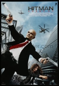 3w397 HITMAN: AGENT 47 style D int'l DS 1sh '15 image of assassin Rupert Friend w/red tie & gun!