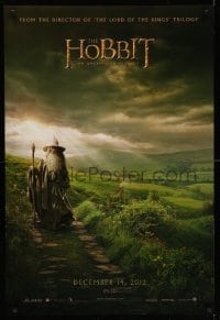 3w398 HOBBIT: AN UNEXPECTED JOURNEY teaser DS 1sh '12 cool image of Ian McKellen as Gandalf!