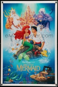 3w524 LITTLE MERMAID DS 1sh '89 great Bill Morrison art of Ariel & cast, Disney underwater cartoon