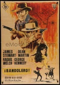 4b396 BANDOLERO Spanish '68 Albercio art of sexy Raquel Welch, Dean Martin & James Stewart!