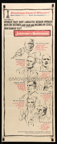 4c561 JUDGMENT AT NUREMBERG insert '61 Spencer Tracy, Judy Garland, Burt Lancaster, Dietrich!