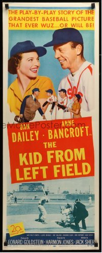 4c568 KID FROM LEFT FIELD insert '53 Dan Dailey, Anne Bancroft, baseball kid argues with umpire!