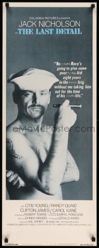 4c581 LAST DETAIL int'l insert '73 close-up of foul-mouthed sailor Jack Nicholson w/cigar!