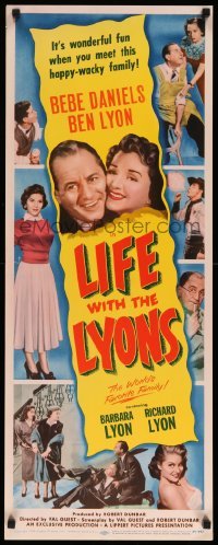 4c588 LIFE WITH THE LYONS insert '54 Bebe Daniels, Ben Lyon, Barbara Lyon, Richard Lyon!