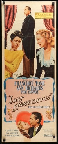 4c596 LOST HONEYMOON insert '47 Tone returns from WWII w/amnesia and a forgotten wife & kids!