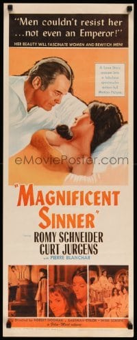 4c605 MAGNIFICENT SINNER insert '63 cool art of sexiest Romy Schneider & Curt Jurgens!