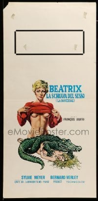 4c120 LA BONZESSE Italian locandina '78 Sylvie Matton, bizarre girl & alligator art!