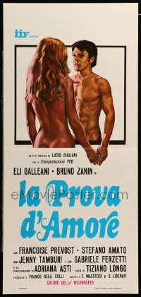 4c121 LA PROVA D'AMORE Italian locandina '74 close up art of mostly naked sexy lovers!