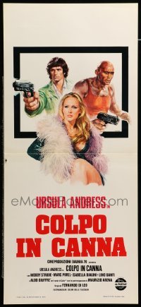 4c136 LOADED GUNS Italian locandina '74 Colpo in Canna, art of sexy Ursula Andress by Casaro!