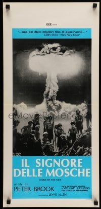 4c141 LORD OF THE FLIES Italian locandina 1977 Golding classic, boys in front of mushroom cloud!