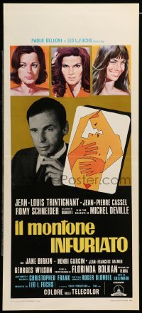 4c142 LOVE AT THE TOP Italian locandina '74 Le Mouton Enrage, Jean-Louis Trintignant, Schneider!