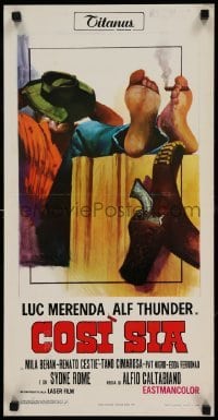 4c148 MAN CALLED AMEN Italian locandina '72 Cosi Sia, great spaghetti western action!