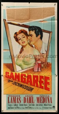 4f880 SANGAREE 3sh '53 cool 3-D artwork of Fernando Lamas romancing sexy Arlene Dahl!