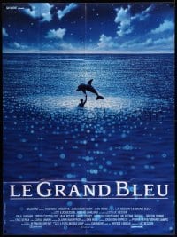 4p578 BIG BLUE original cut French 1p '88 Luc Besson's Le Grand Bleu, cool dolphin image!