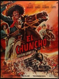 4p595 BULLET FOR THE GENERAL French 1p '67 great spaghetti western art of bandits robbing train!