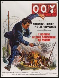 4p604 CHAIRMAN French 1p '69 U.S.-British-Russian Intelligence can't keep Gregory Peck alive!