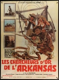 4p623 CONQUERORS OF ARKANSAS French 1p '65 Gaer spaghetti western art of Brad Harris & co-stars!