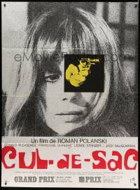 4p633 CUL-DE-SAC style A French 1p '66 Roman Polanski, super close up of Francoise Dorleac + gun!