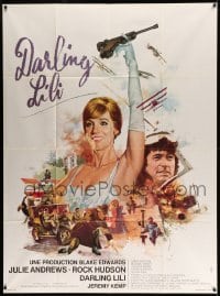 4p636 DARLING LILI French 1p '71 different art of Julie Andrews & Rock Hudson by Yves Thos!