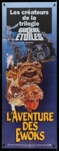 4p492 CARAVAN OF COURAGE French door panel '84 An Ewok Adventure, Star Wars, art by Drew Struzan!