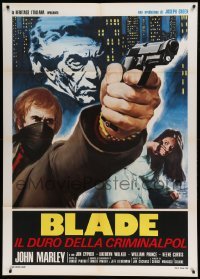 4p117 BLADE Italian 1p '75 John Marley, Jon Cypher, psycho karate killer, cool montage!