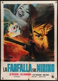 4p122 BRANDED TO KILL Italian 1p '69 Koroshi no rakuin, different Cesselon art of Japanese hitman!