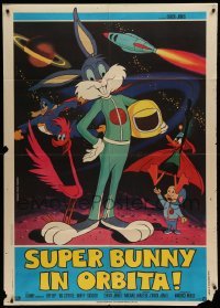 4p126 BUGS BUNNY & ROAD RUNNER MOVIE Italian 1p '79 Piovano cartoon art of Looney Tunes in space!