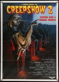 4p137 CREEPSHOW 2 Italian 1p '87 Tom Savini, great Winters artwork of skeleton creep in theater!