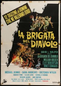 4p142 DEVIL'S BRIGADE Italian 1p '68 William Holden, Cliff Robertson, Vince Edwards, WWII art!