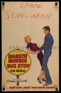 4p280 BUS STOP WC '56 great art of sexy smiling Marilyn Monroe held by cowboy Don Murray!