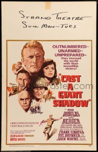 4p283 CAST A GIANT SHADOW WC '66 Kirk Douglas, John Wayne, Angie Dickinson, Berger, Terpning art!