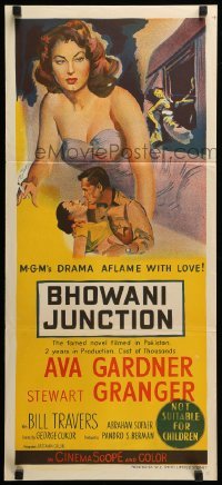 4r629 BHOWANI JUNCTION Aust daybill '55 sexy Eurasian beauty Ava Gardner in a flaming love story!