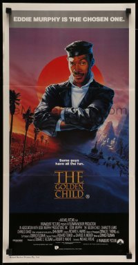 4r727 GOLDEN CHILD Aust daybill '86 great artwork of the chosen one Eddie Murphy by John Alvin!