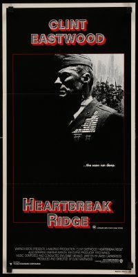 4r743 HEARTBREAK RIDGE Aust daybill '86 Clint Eastwood all decked out in medals!